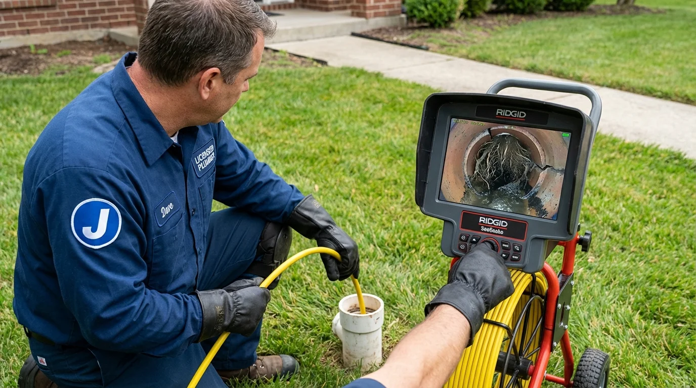 Sewer camera inspection being performed by Johns Plumbing LLC in Osawatomie
